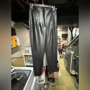 Zara Women's Black Leather Pants Size Medium EUC
